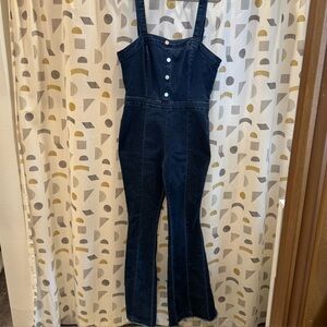 Western Rodeo Style Denim Overall